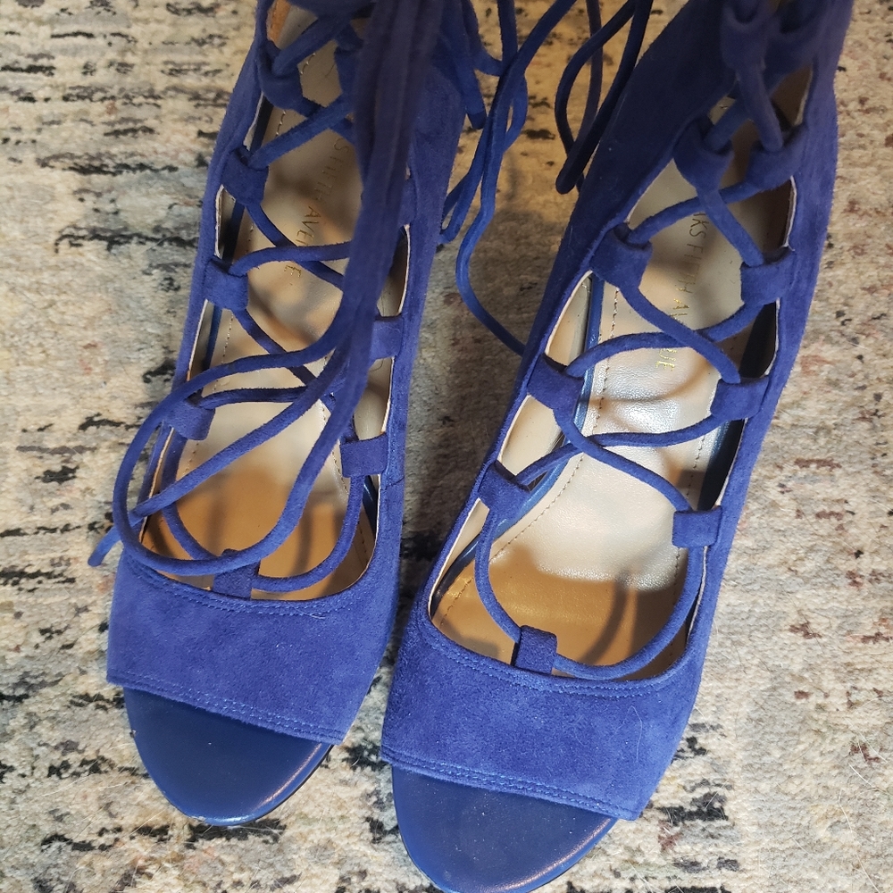 Suede Saks Fifth Avenue Heels - Picture 3 of 8
